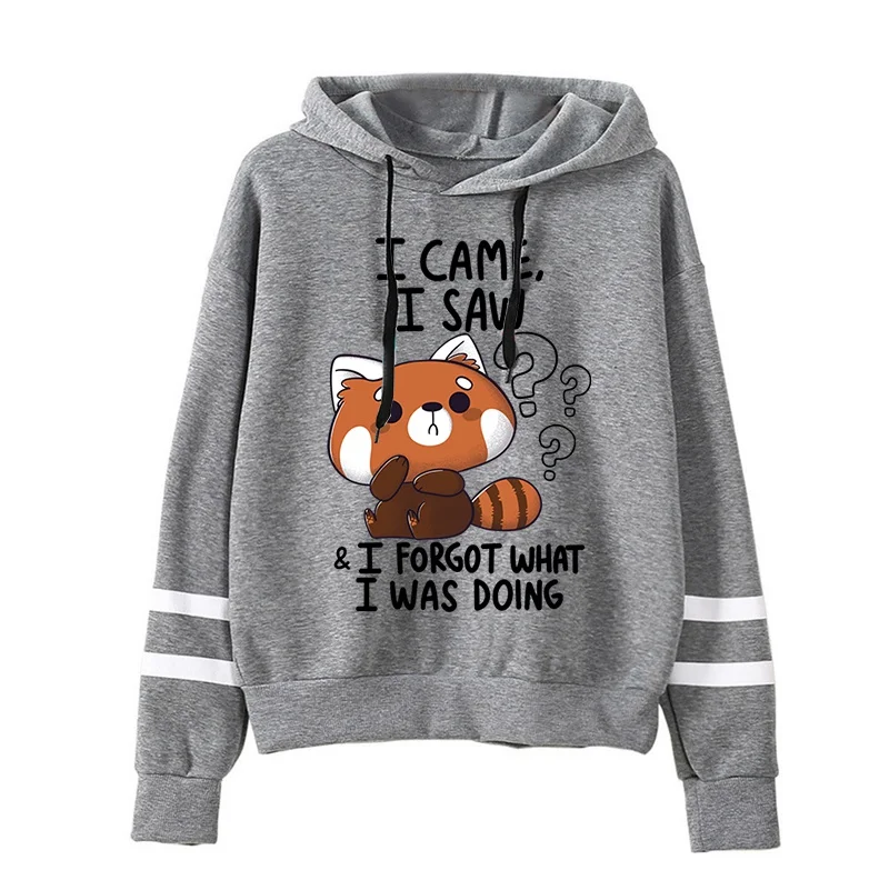 Cute Panda Letter Printing Hoodies Loose Sweatshirt Women Men Personality Long Sleeve Casual Tops