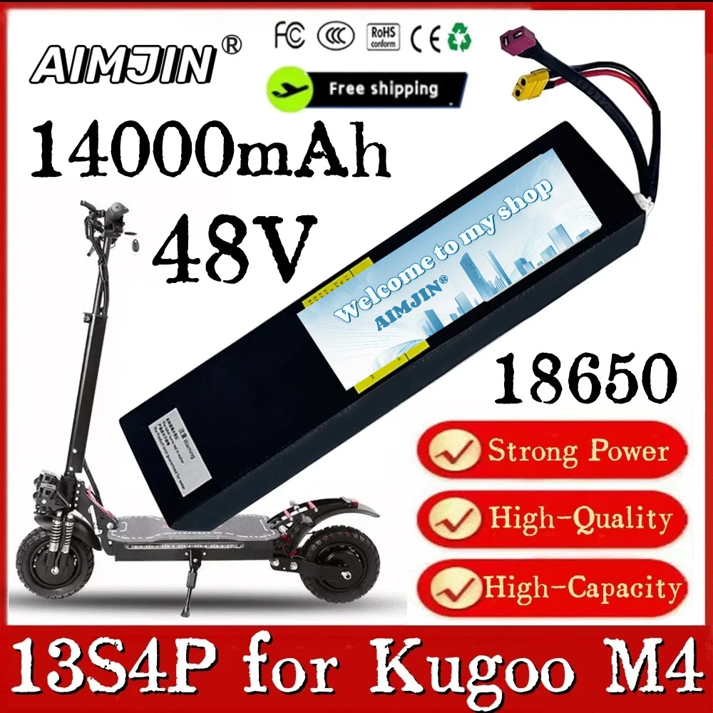 

13s4p 18650 48V 14000mAh for Kugoo M4 Original high-power 672Wh Li-ion Battery Pack M4 Electric Scooter Battery Built in BMS