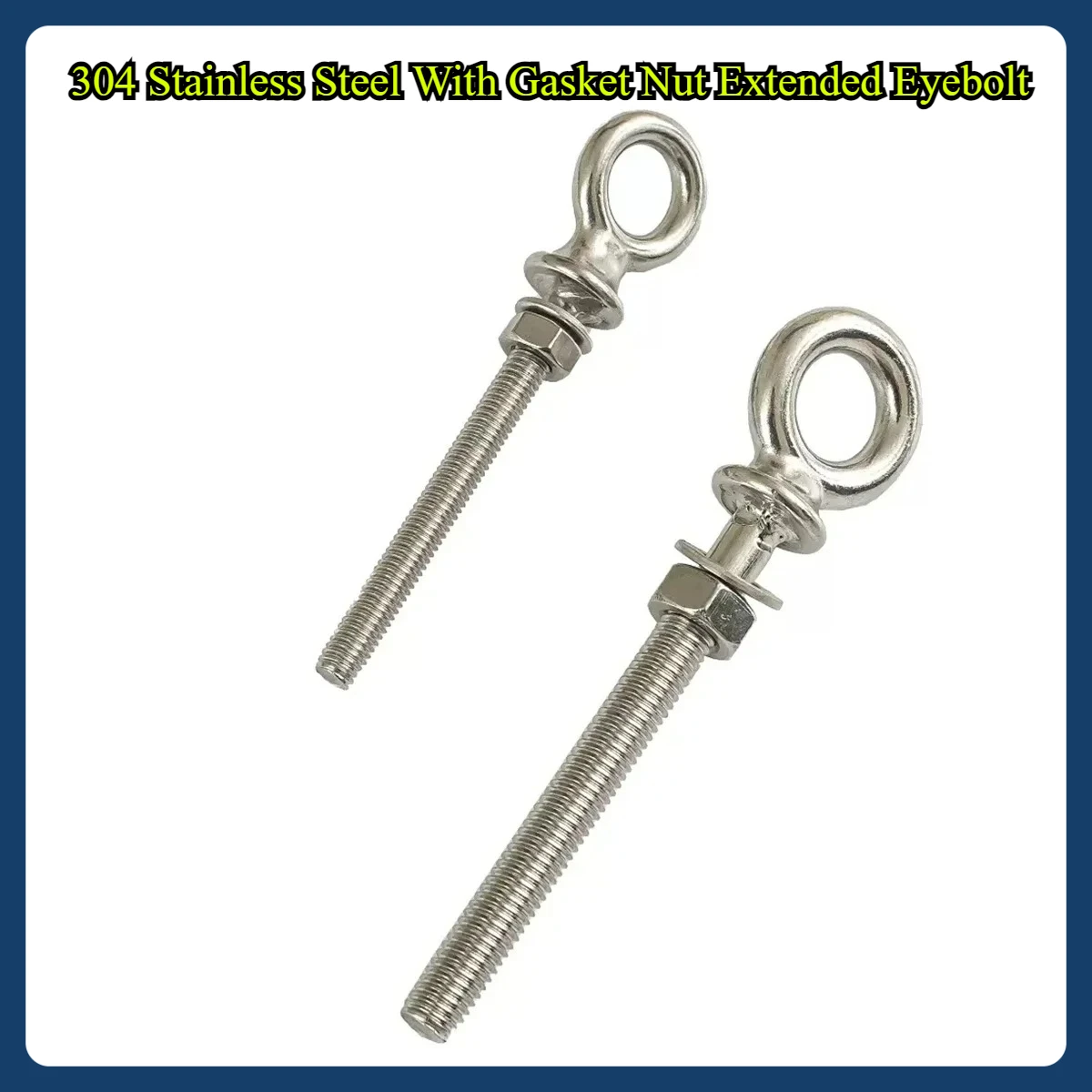 

304 Stainless Steel With Gasket Nut Extended Eyebolt/Ring Bolt M6M8M10M12