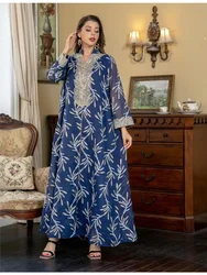 Modest Muslim Women Embroidery Dress Abayas Dubai Arabic Long Robe Morocco Party Vestidos Eid Ramadan Saudi Dresses Jalabiya