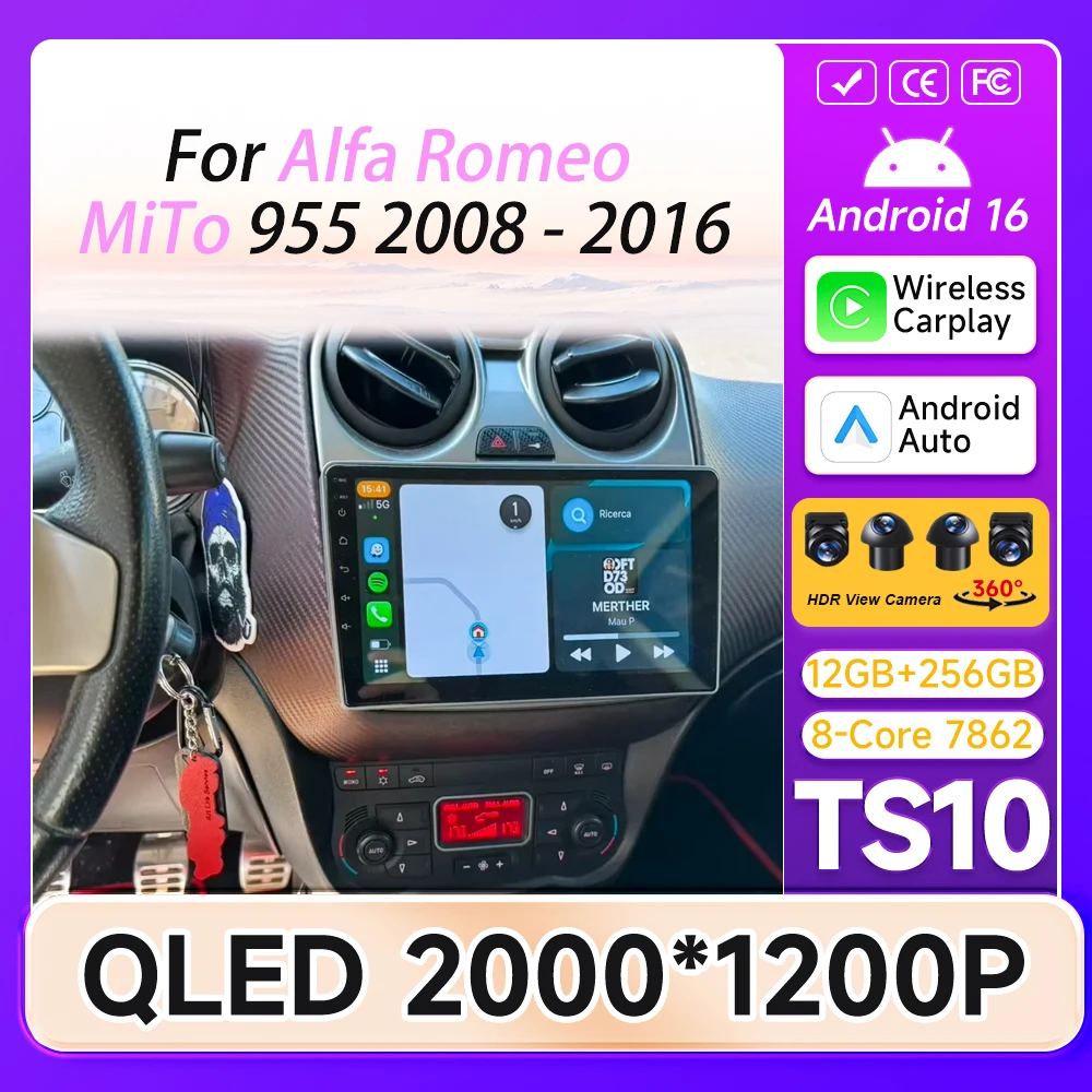 Carplay For Alfa Romeo MiTo 955 2008 - 2016 GPS Navigation Car Radio No 2din Automotive Multimedia Car Intelligent Systems DSP