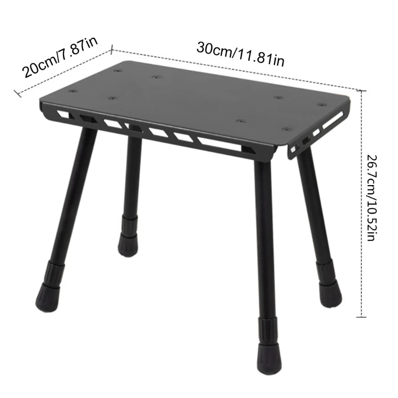 yunyun 2 in 1 Camping Table Outdoor Stool Aluminum Alloys Folding Table Practical Table for Camping Picnics Fishing BBQ