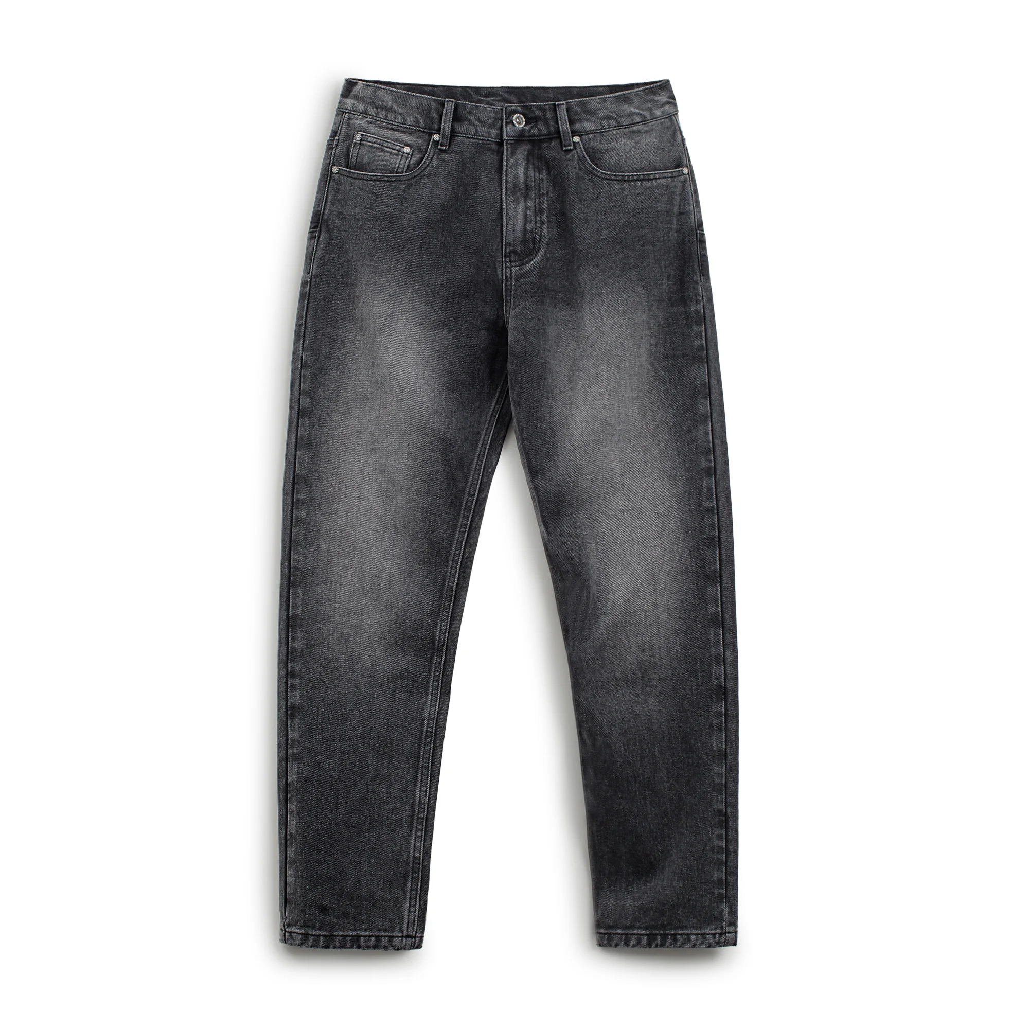 

Maden Men's Vintage 13oz Heavyweight Denim Jeans Washed Gray Straight Leg Tapered Pants Casual Trousers for Spring and Fall