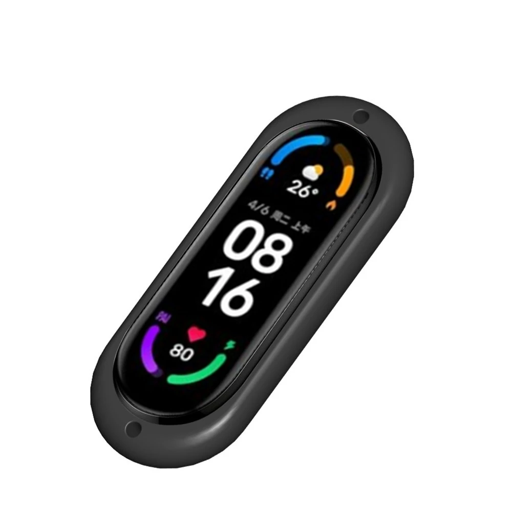 Cuerda de cuero de doble agujero para bricolaje, carcasa de silicona con Collar, compatible con Mi Band 7, generación 5/6, 3/4