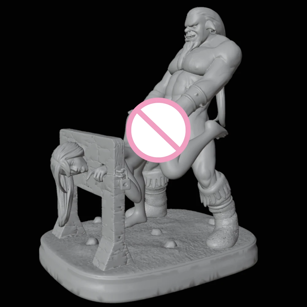 NSFW Belle Orc Shackles Kit modello in resina Stampa 3d Doll 1/24 Kit di statue in resina smontato Giocattolo non verniciato Gk Set da gioco