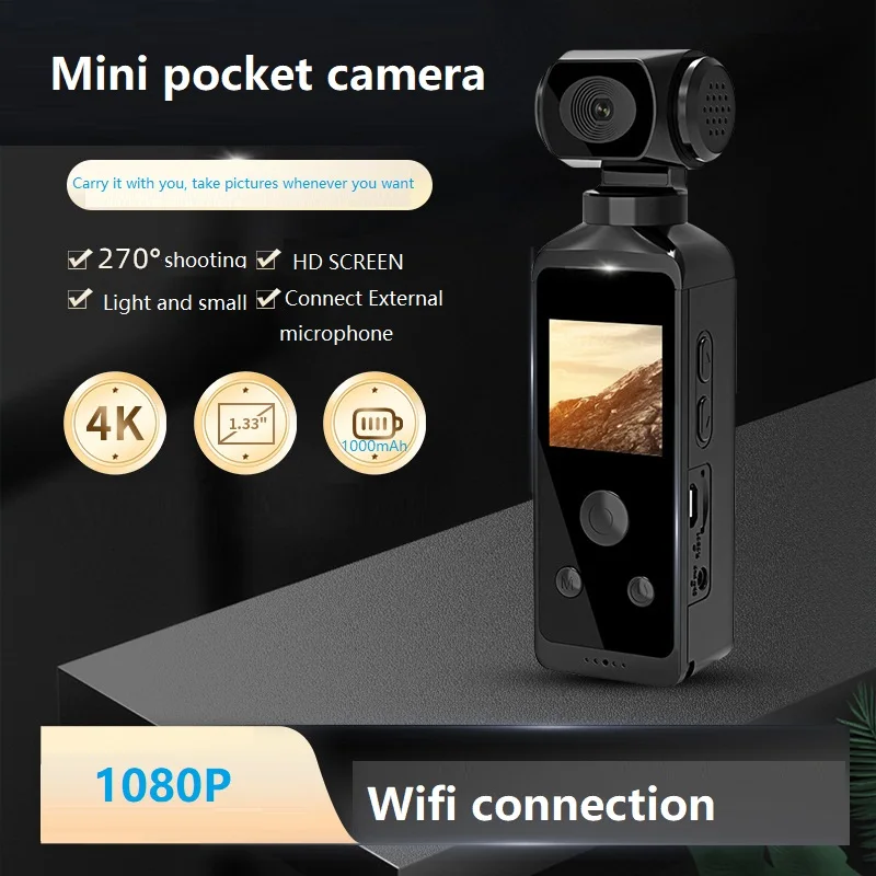 New 4K HD 1080P Anti Shake Pocket Sports Camera Mini Handheld Camera Outdoor Cycling Camera