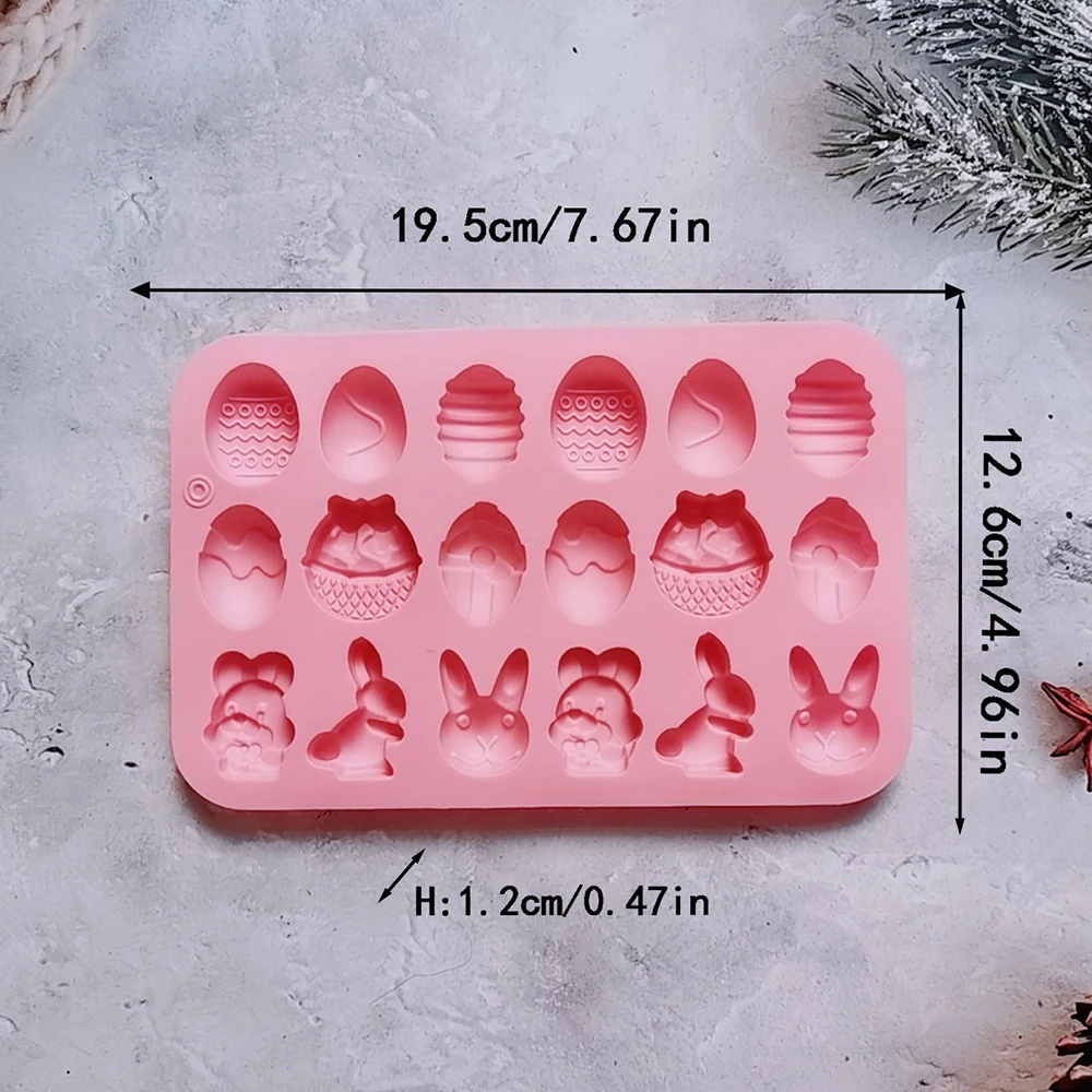 Easter Silicone Mold Cake Chocolate Cookie Baking Mould Rabbit Colored Holiday Decoration Kitchen Bakeware