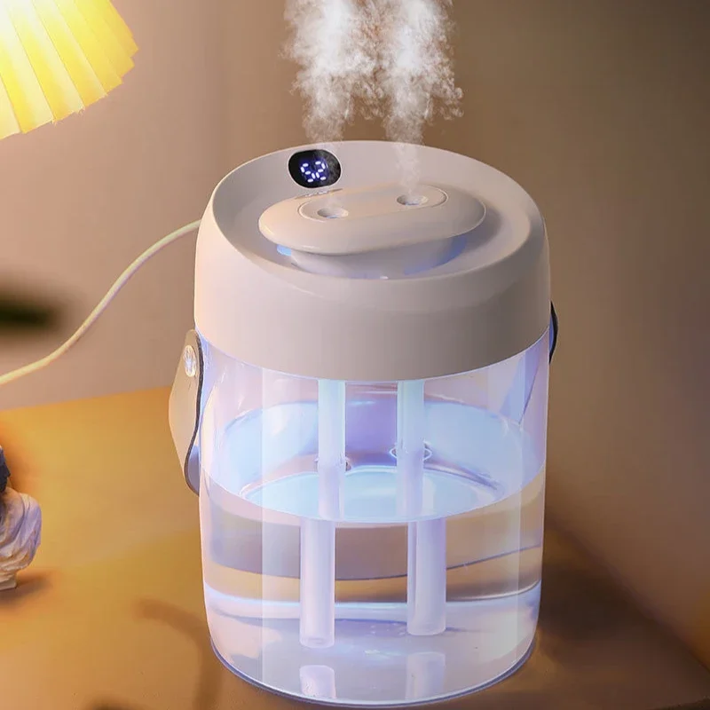 Nuevo Humidificador de aire de gran capacidad de 2L con pantalla Digital, humidificador ultrasónico de escritorio silencioso para dormitorio, gran volumen de niebla para el hogar