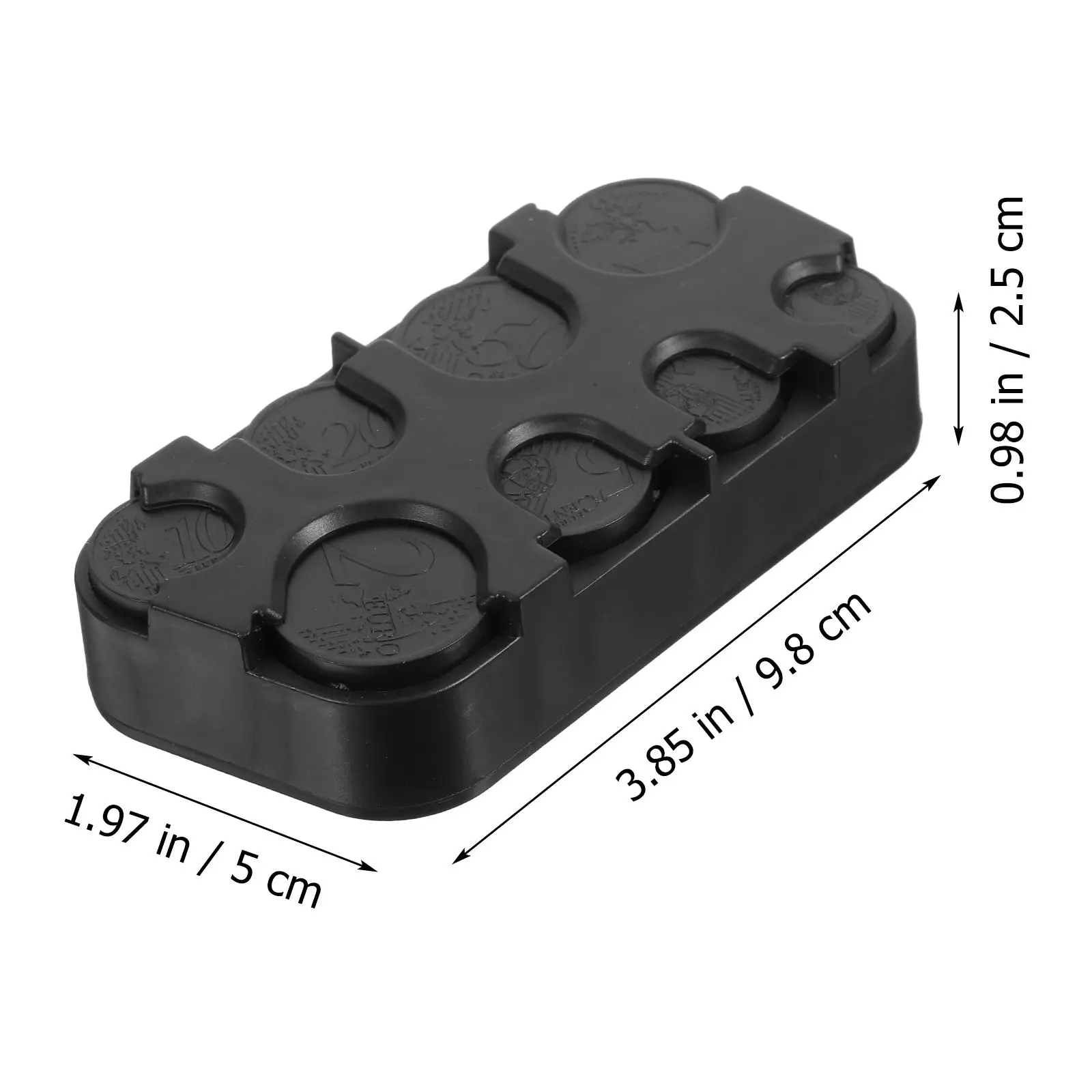 Coin Storage Plastic Large Capacity Waterproof Compact Euro Holder Black Color Coin Holders Key Safe Deposit Box