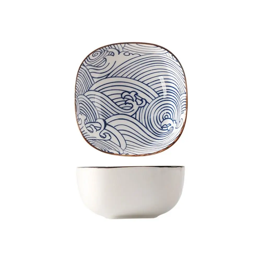 

2/6 шт. керамические миски в японском стиле, винтажная синяя тарелка для соевого соуса, штабелируемая, можно мыть в посудомоечной машине, маленькая боковая посуда, приправа