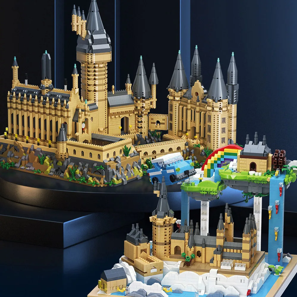 

Magic World School Micro Diamond Block World Famous Architecture 3in1 England Alnwick Castle Mini Build Brick Toy Nanobrick