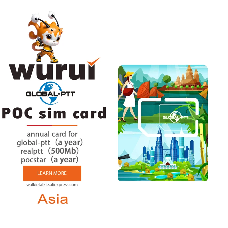 POC 워키토키 라디오 인터넷용 글로벌 ptt iot SIM 카드, 4g 무제한, 말레이시아, 인도, 아랍, 등록 칩 없음