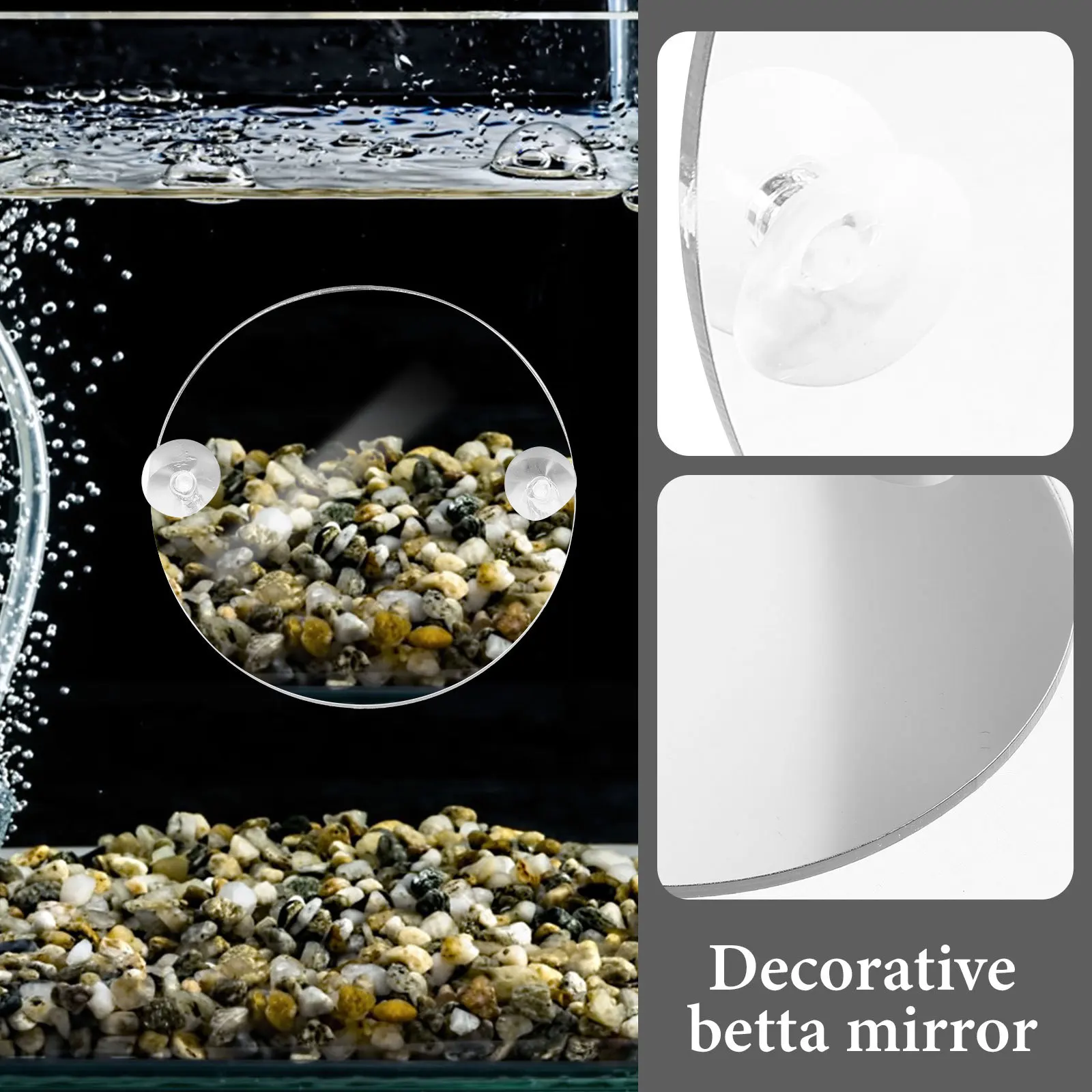 

Fish Tank Mirror Round Acrylic Betta Training Mirror With Suction Cup For Aquarium Decorative Betta Fish