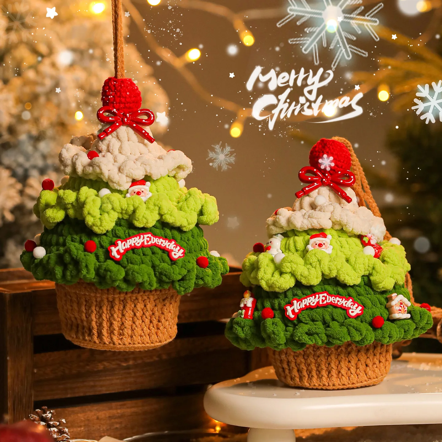 

2025 шерстяная елка ручной работы, коробка для яблок, рождественская подарочная упаковка, высококачественная высококачественная подарочная коробка для конфет