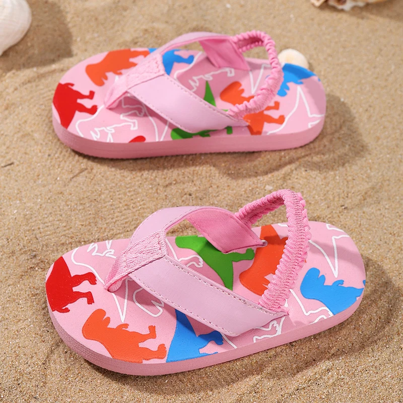 New 2026 Summer Kids Slippers Holiday Children Beach Shoes Girls Flip Flops Cute Slippers For Toddler Flip Flops Elastic Band - view 3