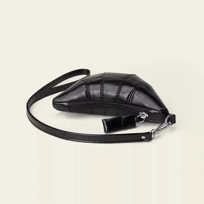  Hanging Neck Horn Bread Bag Retro Key Chain Lipstick Earphone Coin Purse Versatile  Bread Shaped Pouch for Women