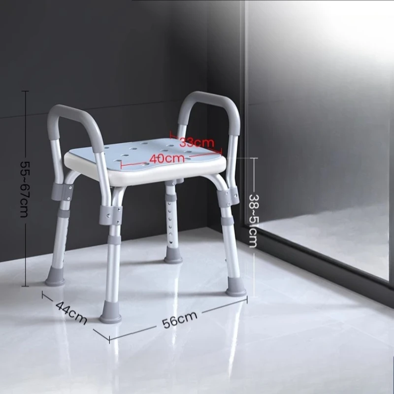 

Waterproof Wheel Shower Stool Back Plastic Comfortable Wooden Shower Stool Restroom Elderly Sgabello Da Doccia Home Furniture
