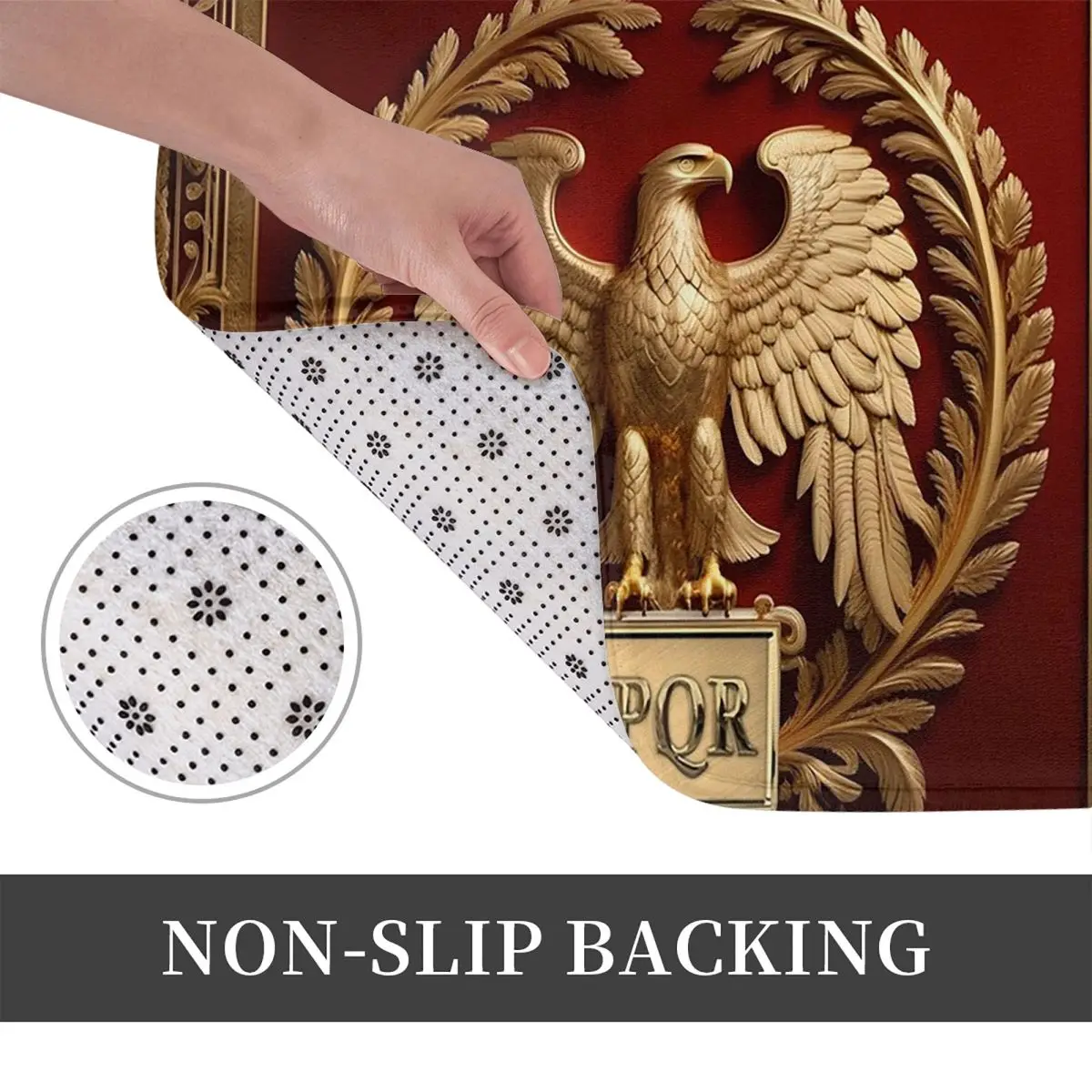 Gold Roman Imperial Eagle SPQR Non-slip Doormat Floor Mat Carpet Rug for Kitchen Entrance Home Bathroom Living room Footpad Mats