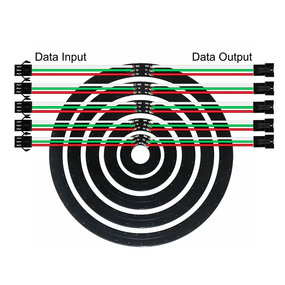 Led Pixel Ring WS2812B Addressable  8/16/24/35/45Leds 5050 RGB Led Diode Ring Color IC Built-in LED