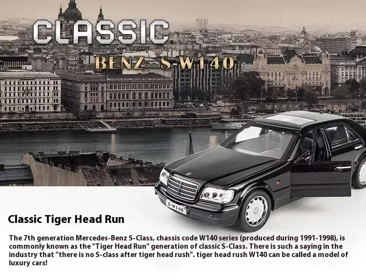 1:32 Mercedes Benz S W140 modelo de aleación luz de sonido de coche luz extraíble sonido aleación vehículo modelo juguetes para regalos recomendados