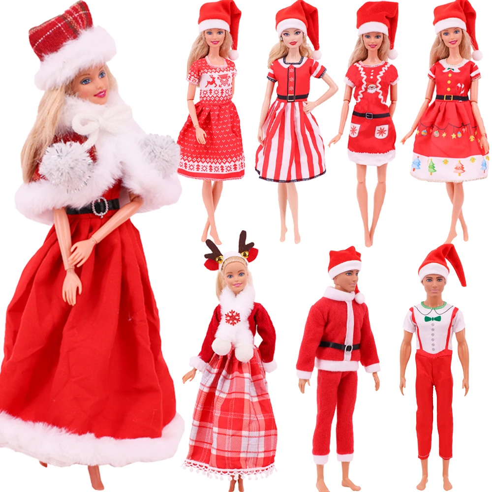 Barbies Clothes Doll Christmas Dress Accessories,Toy Tree,Santa Claus Set For 11.8inch ,30Cm Ken Clothing ,Girl's Birthday Gift