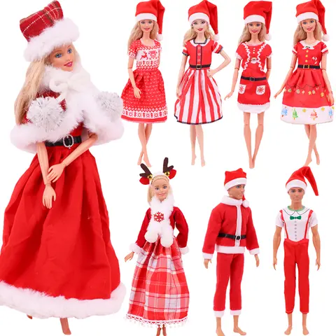 DOLL Clothes Doll Christmas Dress Accessories,Toy Tree,Santa Claus Set For 11.8inch ,30Cm Ken Clothing ,Girl's Birthday Gift