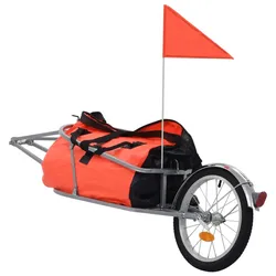 Bicycle for Luggage Trailer Single Wheel Pull Back Shopping Unicycle Ride Trailer with Cargo Bag Garden Cart