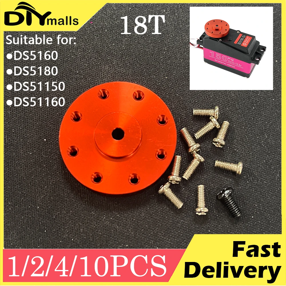 

1/2/4/10pcs 18T Metal Round Servo Bracket for DS5160 DS5180 DS51150 60/80/150/160KG Servo Motor High Torque Servo M2.5*6 Nuts