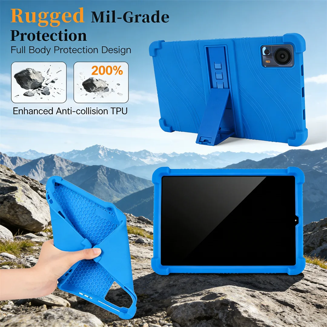 

For Doogee T20/T20S 10.4 Inch Case for Kids Soft Silicone Tablet Cover with 4 Shockproof Airbags & Kickstand