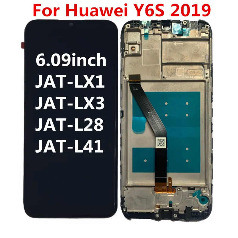 AAA Quality LCD+Frame For HUAWEI Y6s 2019 Lcd Display Screen Replacement For Huawei Y6s Y 6S Y6 S LCD Screen JAT-L41 L29 LX1 LX3