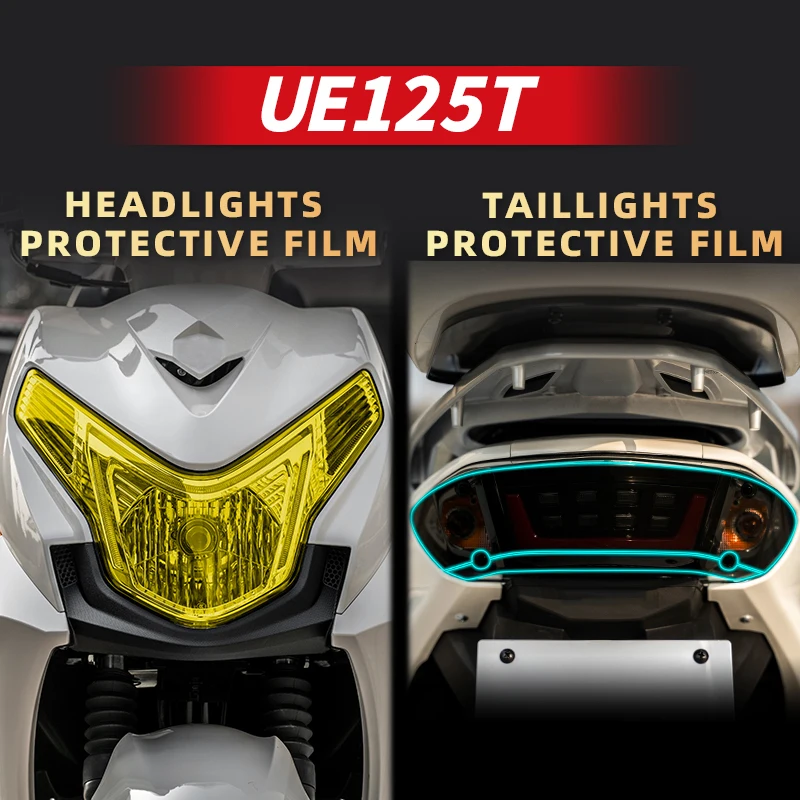 For SUZUKI UE125 Motorcycle Lamp Accessories High Quality Material TPU A Set Of Headlight And Taillight Film Protection Stickers