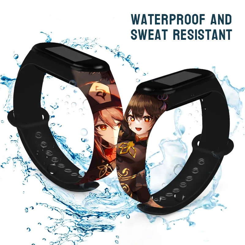 Anime Walnut Figure Printed Strap for Xiaomi Mi Band 7 6 5 4 3 Sport Wristband Replaceable Bracelet for Smartwatch Accessories