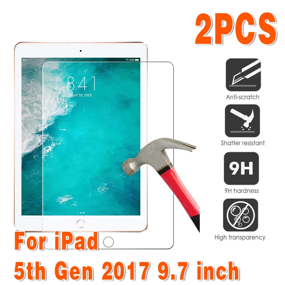 Bộ 2 Máy Tính Bảng Kính Cường Lực Cho IPad 5th Gen 9.7 Inch A1822 A1823 9H HD Miếng Dán Màn Hình Cường Lực bảo Vệ Cho IPad 5th