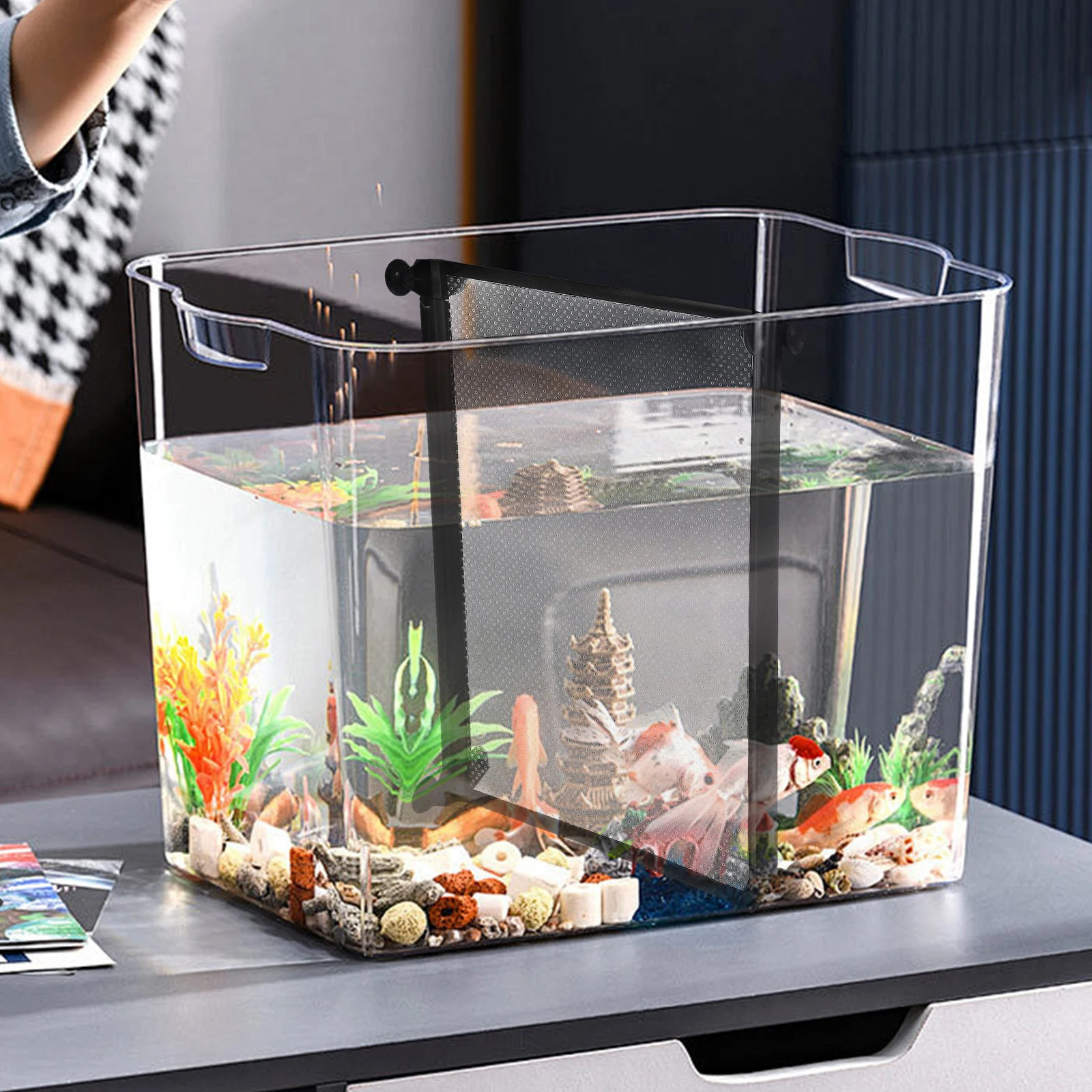 

Aquarium Tank Divider Isolation Board for Breeding Fish Fry Aggressive Separator Suction Cups Pins Mesh Rails Heater Circulation