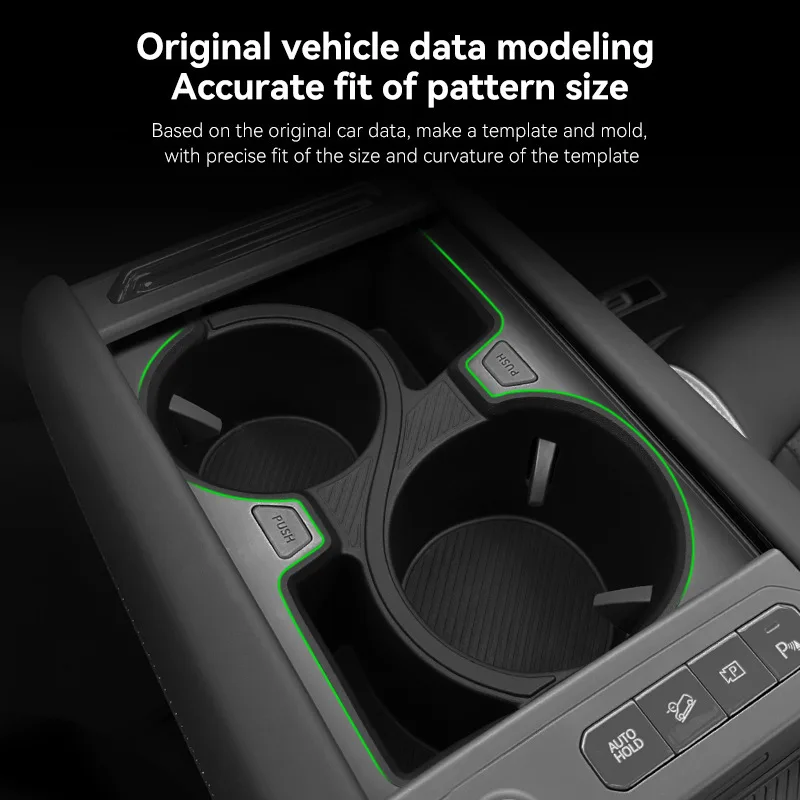 مناسبة لـ 24-25 Kia EV9 مجموعة ممتص الصدمات لكوب الماء للتحكم المركزي لمقعد تخزين المشروبات ومقعد كوب الماء