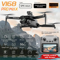 2025 V168 MAX LCD Screen RC FPV Drone 8K HD Camera 5G WIFI 360° Obstacle Avoidance GPS Drone Brushless RC Quadcopter Toys Dron