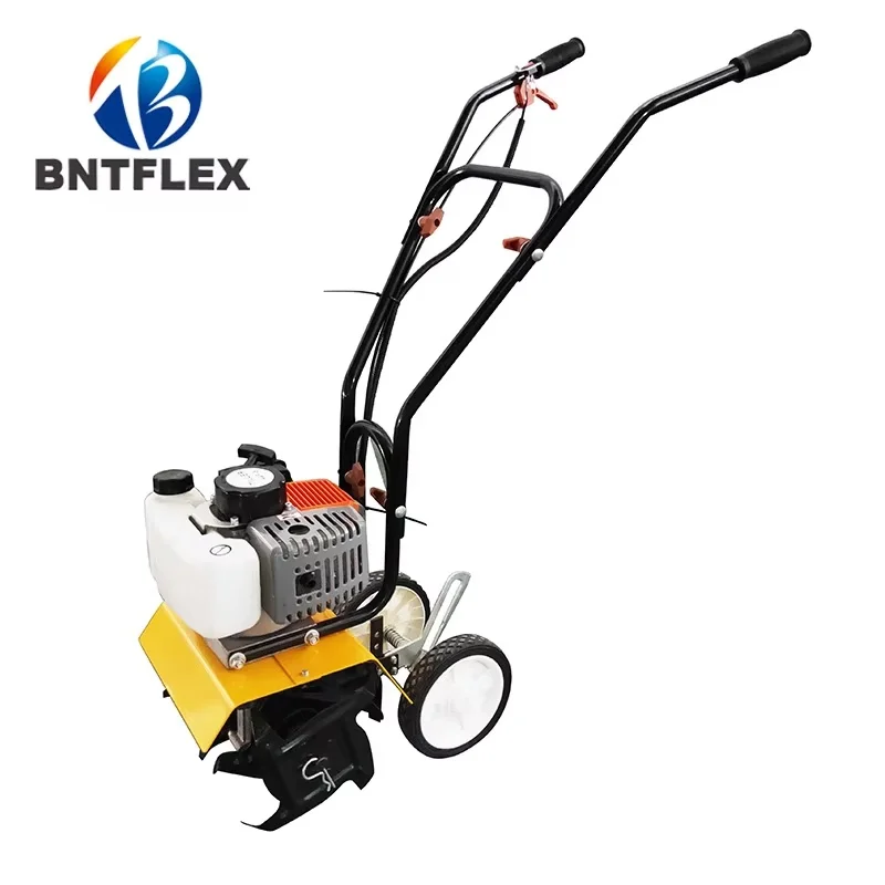 2.5Hp 52cc Walk-Behind Tractor Cultivator Home Garden Small Tiller Rotary Hoe Machine Plants Soil Rubber Making Machinery