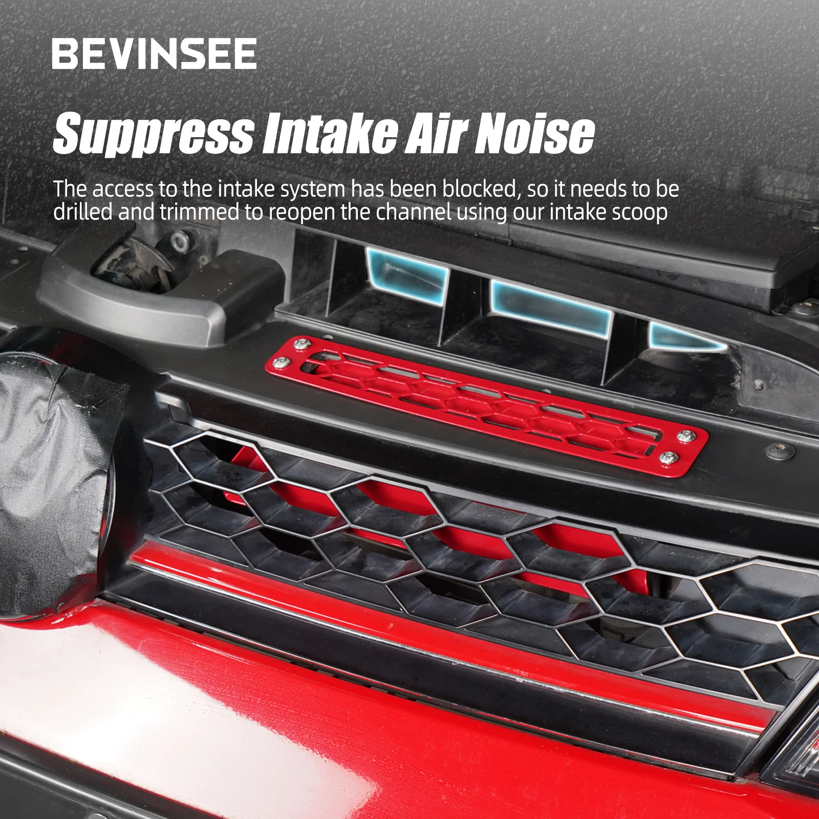 BEVINSEE Dynamic Air Intake Scoop Kit Upgrade For VW For Golf GTI/R MK7/7.5 For Golf 7 GTI R 2012-2020 For Audi S3 8V 2013-2020