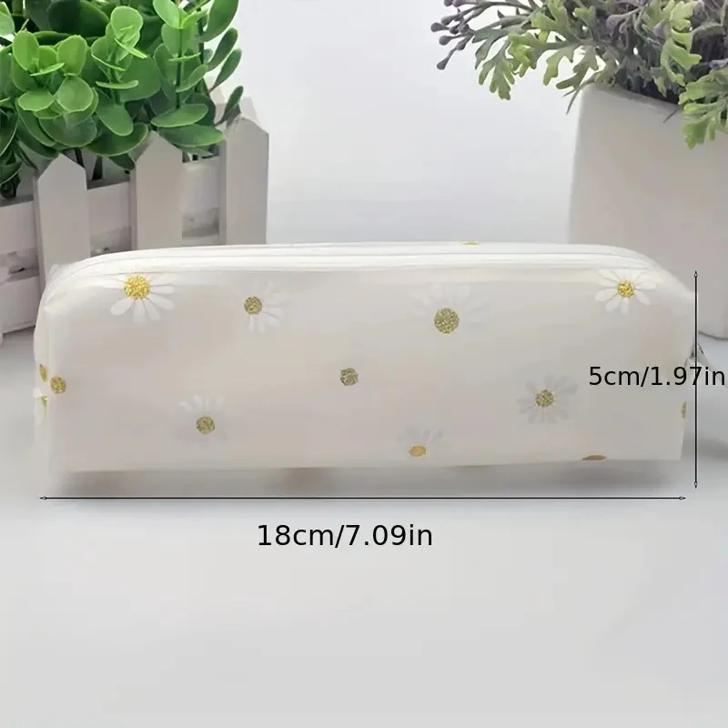 Schoolbenodigdheden Briefpapier Kawaii Transparant Etui Daisy Gift Estuches School Pencilcase Potlood Tas