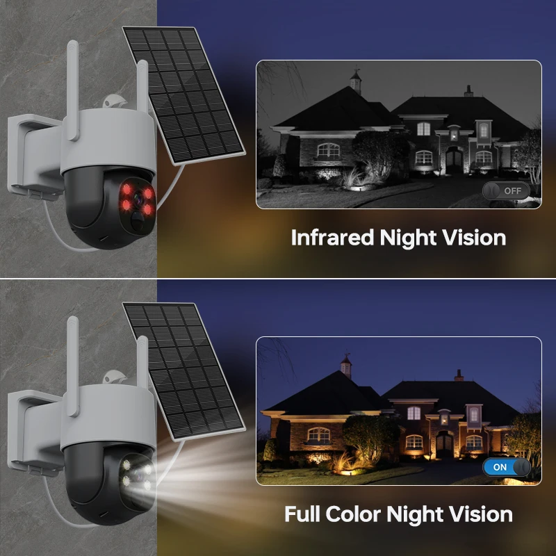 4MP Quad HD Solar WIFI Waterproof Night Vision PIR Human Detection PTZ Camera with Solar Panel