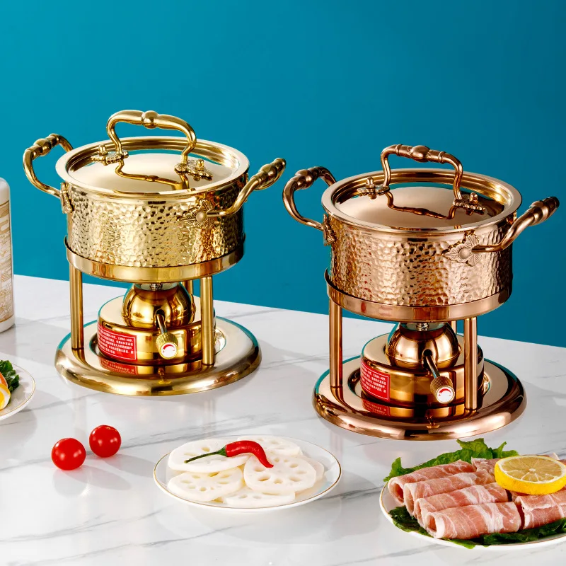 

YFY 304 three-layer steel small hot pot, one person, one pot, single inflatable hot pot, commercial outdoor camping