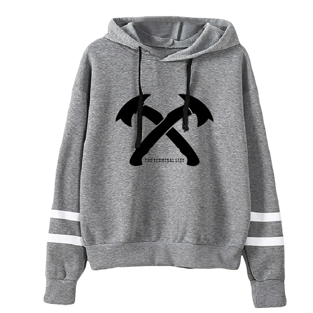 De Terminallijst Unisex Pocketless Parallelle Staven Mouw Sweatshirts Vrouwen Heren Hoodie Amerikaanse Tv-Serie Mode Kleding