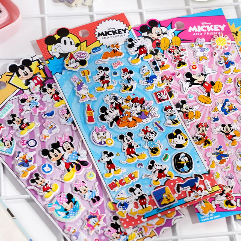 

Kawaii Disney Микки Маус 3D пузырьковые наклейки креативный мультфильм Дональд Дак студенческая награда чехол для телефона декоративные наклейки подарок