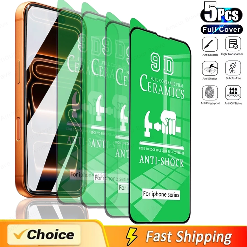 

5 PCS Soft Ceramic Film for iPhone 17 Air 13 14 11 12 15 16 Pro Max Mini Plus XS 16E Screen Protector for iPhone 17 Pro Max Film