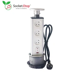 Israeli Socket Countertop Pulling Pop Up Built In Desktop With 3 Plug  Power Outlets USB A+C PD20W Charger Home Island Office