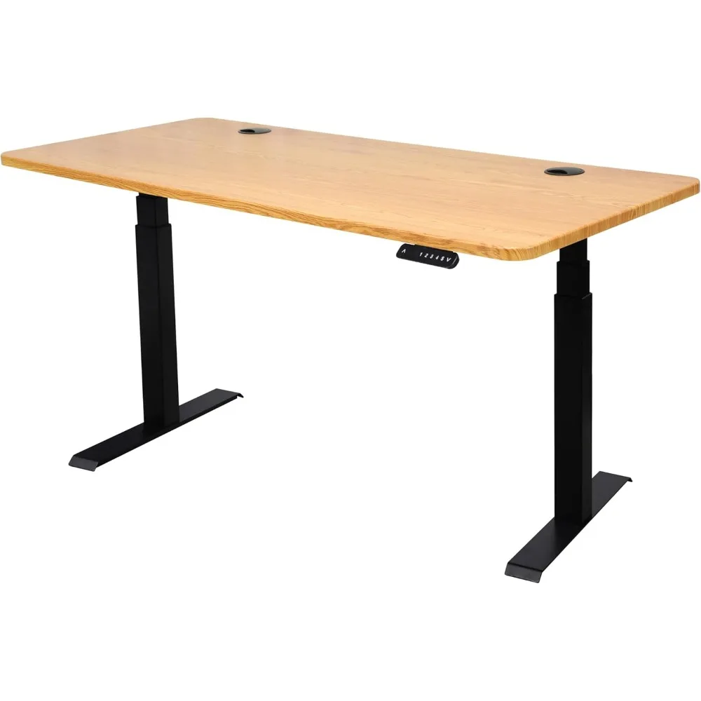 

Series 60" Electric Adjustable Standing Computer Desk for Home and Office Width and Height Adjustable, Canary,Black Frame