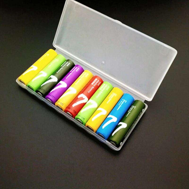 Portable Plastic Battery Case Cover Holder Storage Box For 10pcs AAA Batteries-F(x)