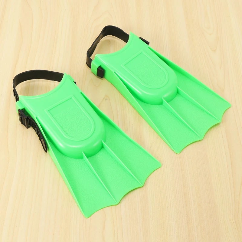 Promotion! Kids Adults Adjustable Fins Swimming Diving Swimming Fins - Green, S: 25-30