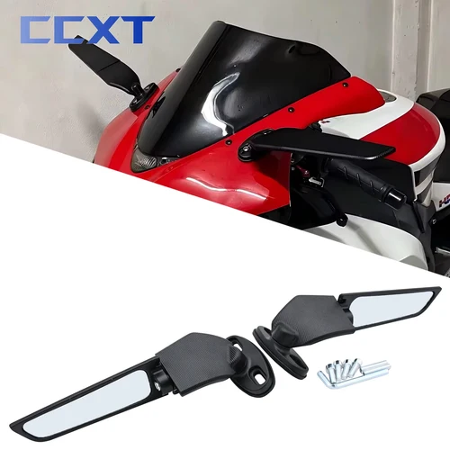 Espejo retrovisor giratorio ajustable para motocicleta, ala de viento modificada, para Ducati Aprilia Honda Suzuki Yamaha Kawasaki BWM KTM