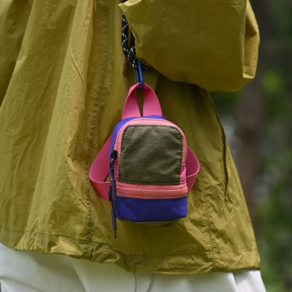 New Trend Colorful Mini Backpack Coin Purse Nylon Harajuku Bag Shape Wallet Portable Cute Canvas Coin Bag Unisex